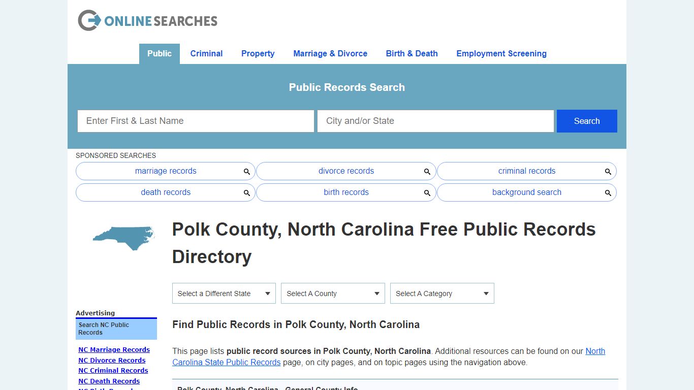 Polk County, North Carolina Public Records Directory